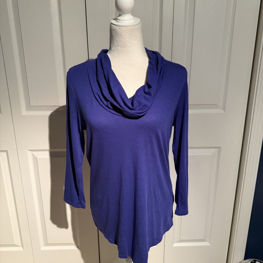 Gap Womens Cowl Neck Top Purple Casual Everyday Blouse Tunic Size Medium EUC